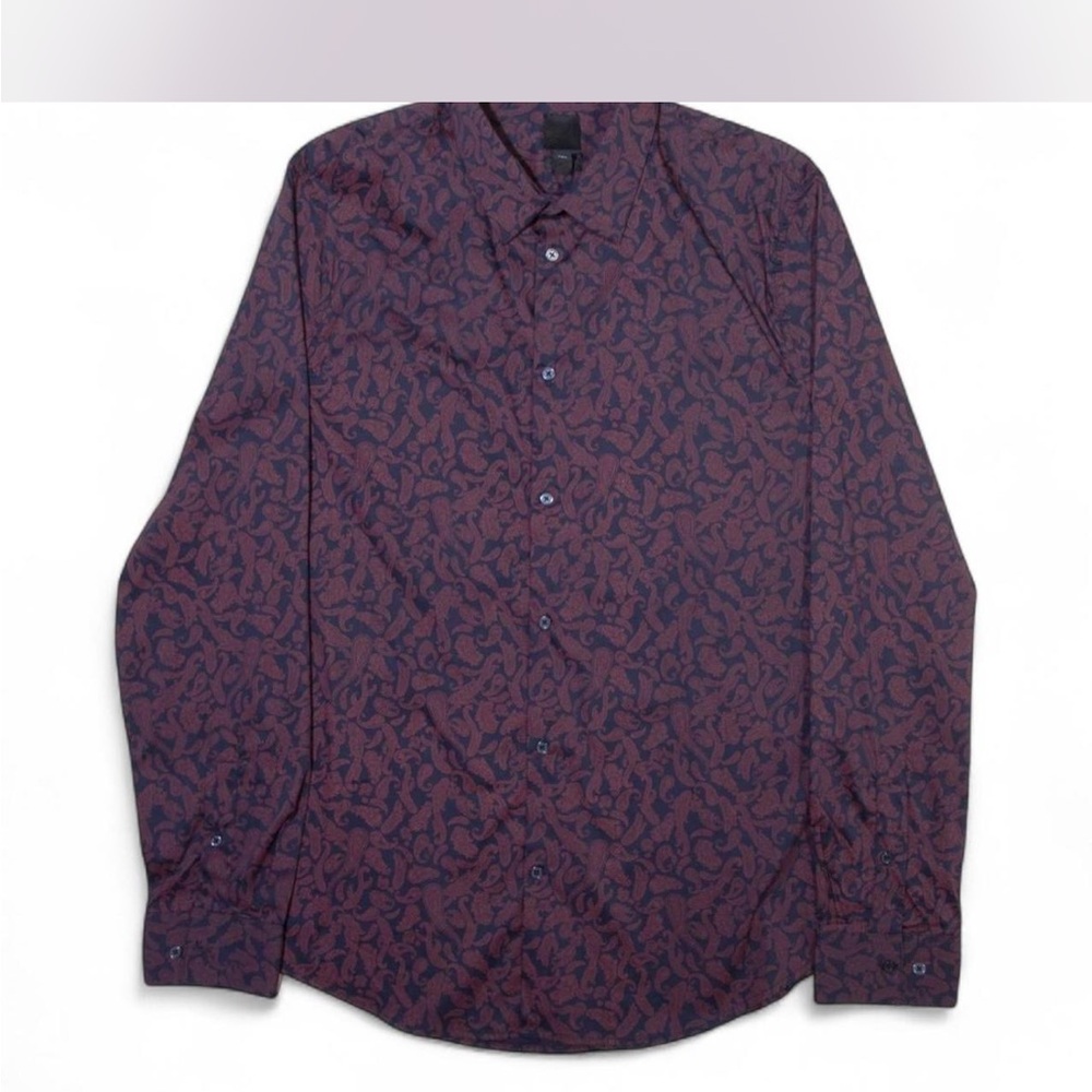 H&M Casual Slim Flit Paisley Purple and Black
